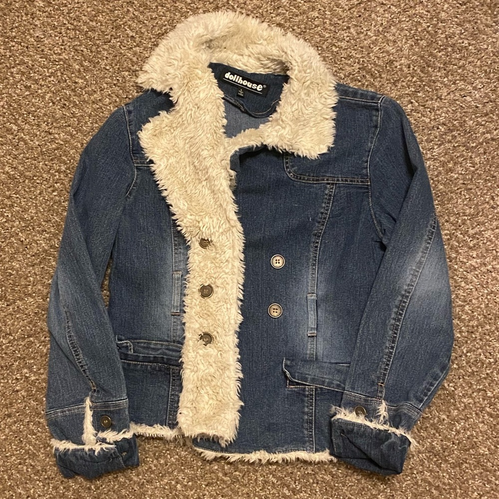 DOLLHOUSE FAUX FUR DENIM JACKET